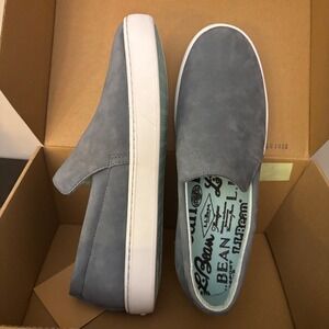 LL Bean Women's Size 11 Slate Blue Eco Bay Leather Slip Ons New‎ in Box